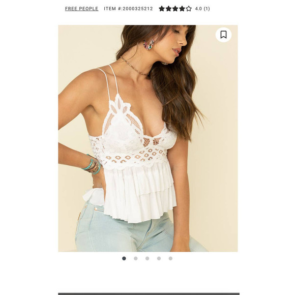 Free People Adella Cami Lace Ruffed Tank Top / S- Medium - Picture 7 of 11